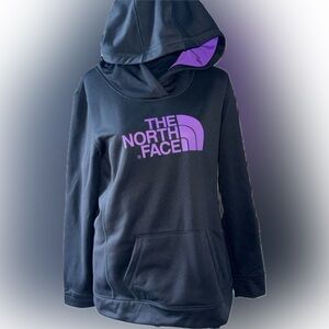 The North Face Women's Black and Purple Hoodie